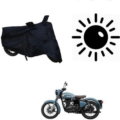 Atulit enterprises Waterproof Two Wheeler Cover for Royal Enfield(Classic 350, Black)