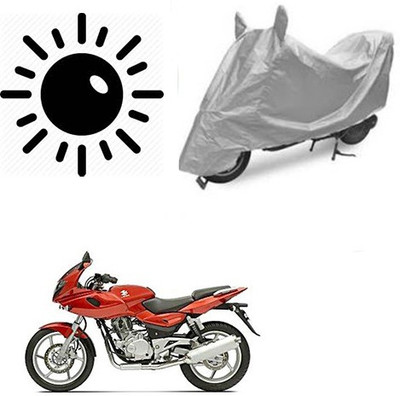Atulit enterprises Waterproof Two Wheeler Cover for Bajaj(Pulsar 220 DTS-i, Silver)