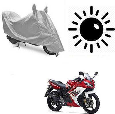 RPSENTTERPR Waterproof Two Wheeler Cover for Yamaha(R15 s, Silver)