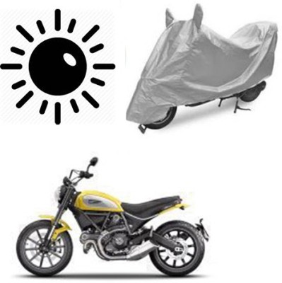 SRENTERPRISES Two Wheeler Cover for Ducati(Scrambler, Silver)