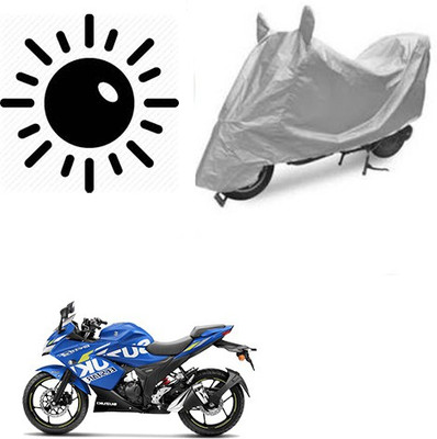 RPSENTTERPR Waterproof Two Wheeler Cover for Suzuki(Gixxer SF, Silver)
