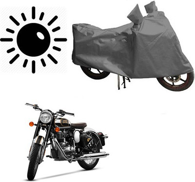 RPSENTTERPR Waterproof Two Wheeler Cover for Royal Enfield(Classic Chrome, Grey)