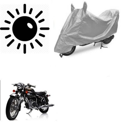 SRENTERPRISES Two Wheeler Cover for Royal Enfield(Electra Delux, Silver)