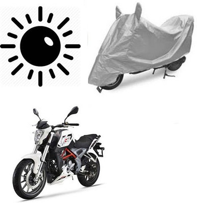 SRENTERPRISES Two Wheeler Cover for DSK Benelli(TNT 25, Silver)