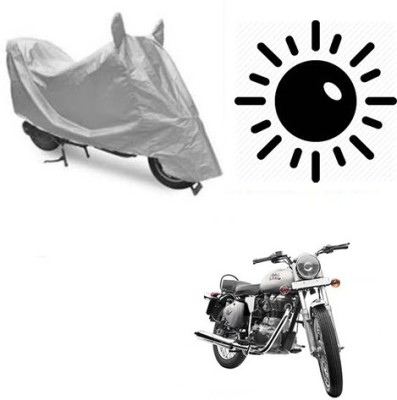 Atulit enterprises Waterproof Two Wheeler Cover for Royal Enfield(Bullet 350, Silver)