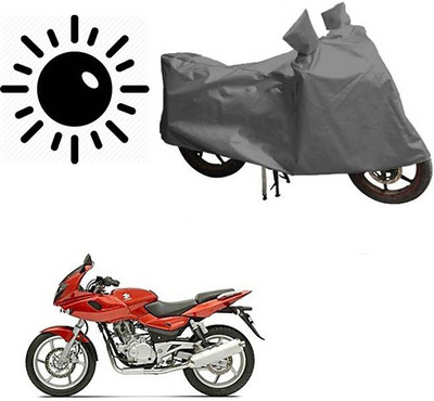 Atulit enterprises Waterproof Two Wheeler Cover for Bajaj(Pulsar 220 DTS-i, Grey)