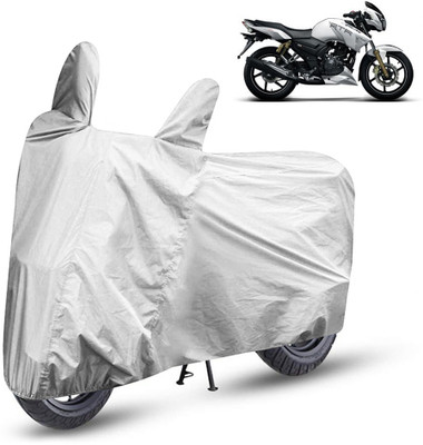 AutoRetail Two Wheeler Cover for TVS(Apache RTR 180, Silver)