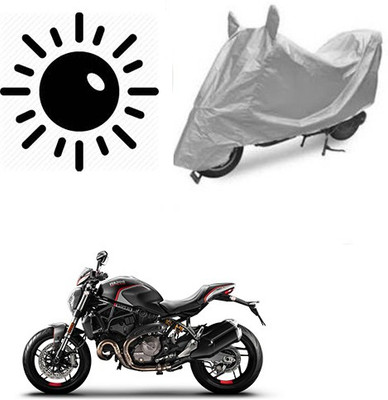 SRENTERPRISES Two Wheeler Cover for Ducati(Monster 82, Silver)