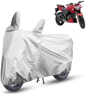 AutoRetail Two Wheeler Cover for TVS(Apache RTR 200 4V, Silver)