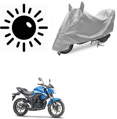 Atulit enterprises Waterproof Two Wheeler Cover for Suzuki(Gixxer, Silver)