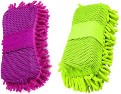 SBTs Microfiber, Polyester, Fabric Vehicle Washing  Sponge(Pack Of 2)