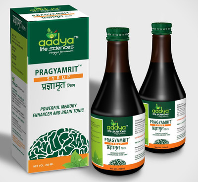 Aadya Life Pragyamrit Syrup,for Optimize Brain Performance and mental health(Pack of 3, 400 ml)