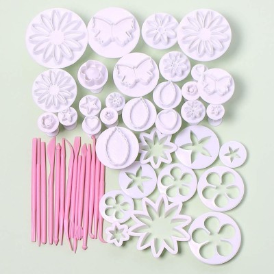 ZURU BUNCH Cake Sculpting Tools 47pcs Cake Scraper Icing Smoother Baking Decorating Supplies, Cake Decorate Moulds Accessories for Pastry Butter Cookie Cutter(Pack of 47)