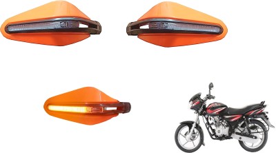 AutoVHPR Baja Discov OTFI Orange Stylish HandGuard with LED Handlebar Hand Guard(Bajaj)