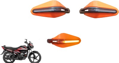 AutoVHPR Her Splend NX Orange Stylish HandGuard with LED Handlebar Hand Guard(Hero)