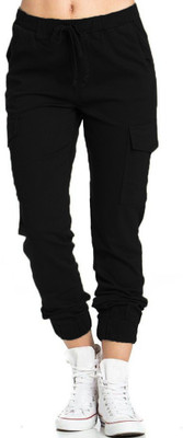 Dockstreet Solid Women Black Track Pants
