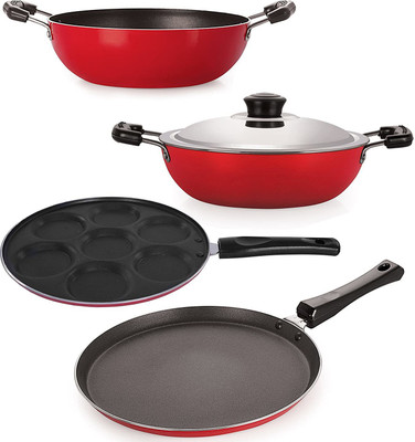 NIRLON FT12_KD13_DKD(M)_UP7________ Non-Stick Coated Cookware Set(PTFE (Non-stick), Aluminium, 5 - Piece)