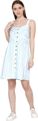 9 impression Women Skater Multicolor Above Knee/Mid Thigh Length Dress