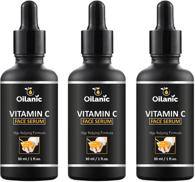 Oilanic Premium Vitamin C Facial Serum- For Skin Whitening and Anti Ageing Combo pack of 3 bottles of 30 ml(90 ml)(90 ml)