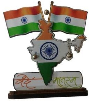 Tulsae India Rectangle Car Dashboard Flag(Rayon)