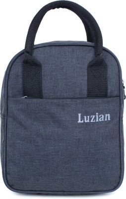 Luzian LUZIAN BLACK Insulated Lunch Bag for Office Men, Women and Kids, Canvas Tiffin Bags for School, Picnic, Work, Carry Bag for Lunch Box. (Black) Grocery Bag(Black, Grey)