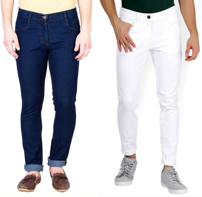Masterly Weft Slim Men Multicolor Jeans(Pack of 2)