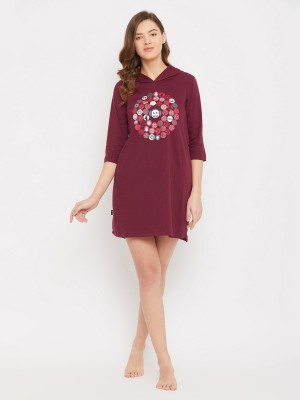 Clovia Women Nighty(Maroon)