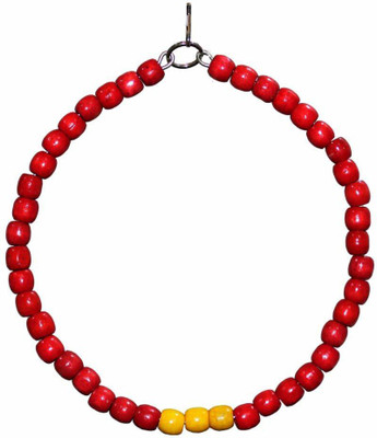 Taiyo Pluss Discovery Bird Toys, Size: L-24 cm, H-28 cm, Swing Toys, Natural & Wooden Toys with Large Beads, Suitable for Large Birds (RED) Wooden Soft Toy For Bird