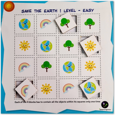 ilearnngrow Save the earth Easy Sudoku Puzzles(16 Pieces)