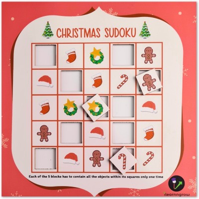 ilearnngrow Festival Christmas Sudoku Puzzles(25 Pieces)