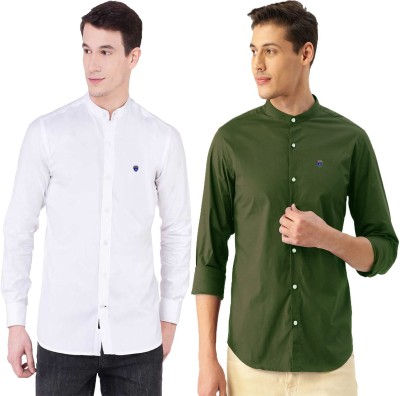 FUBAR Men Solid Casual Multicolor Shirt(Pack of 2)