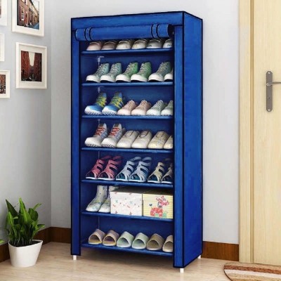 CMerchants NextGEN Home Creative 7 layer collapsible shoe rack BLUE Metal Collapsible Shoe Stand(Blue, 7 Shelves, DIY(Do-It-Yourself))