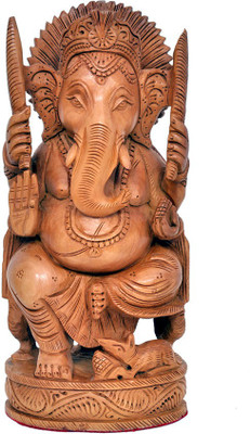 50% OFF on Vaah Carved Ganesha Idol Decorative Showpiece - 15 cm(Wood, Yellow) 50% OFF on Vaah Carved Ganesha Idol Decorative Showpiece - 15 cm(Wood, Yellow)