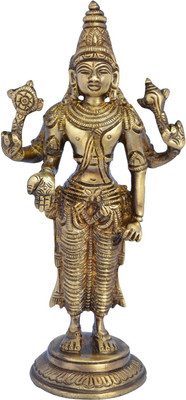 12% OFF on aakrati Lord Vishnu Glorious Idol Made Of For Temple By Decorative Showpiece - 17 cm(Brass, Gold)