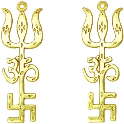 Rudra TriShakti For Hang On Main & Room Door Decorative Showpiece  -  4 cm(Brass, Gold)