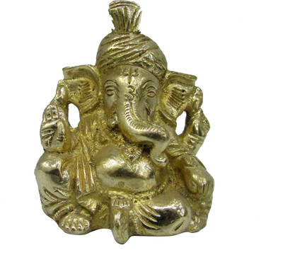 Gathbandhan Lord Ganesha Turban Decorative Showpiece - 9 cm(Brass, Copper) Gathbandhan Lord Ganesha Turban Decorative Showpiece - 9 cm(Brass, Copper)