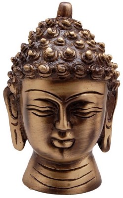 eCraftIndia Meditating Buddha Head Decorative Showpiece  -  7.62 cm(Metal, Brown)