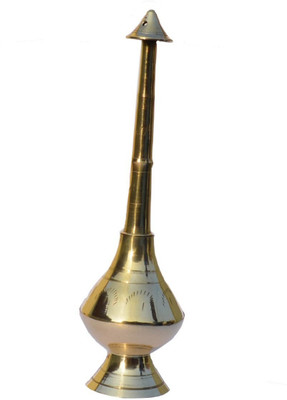 Veda Home & Lifestyle VEDA BRASS ROSE WATER SPRINKLER LARGE Decorative Showpiece  -  25 cm(Brass, Gold)