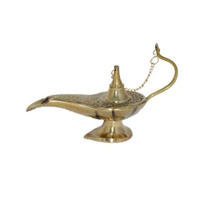 eCraftIndia Genie Chirag Decorative Decorative Showpiece  -  10 cm(Brass, Gold)