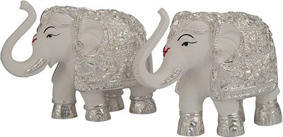 39% OFF on Siri Creations Elephants Idols Foil and Enamel Decorative Showpiece - 7 cm(Silver Plated, White, Silver) 39% OFF on Siri Creations Elephants Idols Foil and Enamel Decorative Showpiece - 7 cm(Silver Plated, White, Silver)