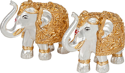 39% OFF on Siri Creations Silver Foil Elephants with Gold Touch Decorative Showpiece - 7.5 cm(Silver Plated, Silver) 39% OFF on Siri Creations Silver Foil Elephants with Gold Touch Decorative Showpiece - 7.5 cm(Silver Plated, Silver)