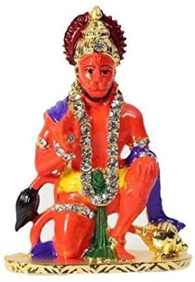 UDee IDOL Of Lord Hanuman Ji For Home Office and Car Dashboard Decorative Showpiece  -  7 cm(Gold Plated, Orange)