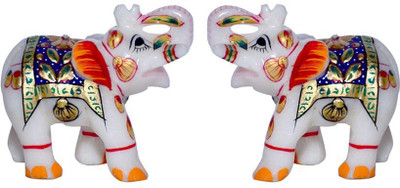 62% OFF on Anshul Fashion Blue Colour Marble Elephant Pair Decorative Showpiece - 7.5 cm(Stoneware, Blue) 62% OFF on Anshul Fashion Blue Colour Marble Elephant Pair Decorative Showpiece - 7.5 cm(Stoneware, Blue)