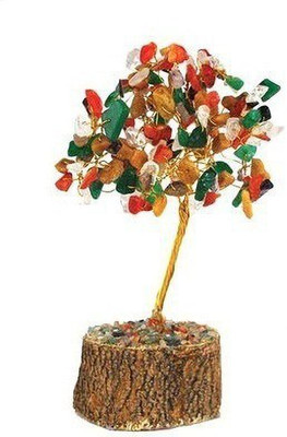 Crystal Gem Tree Decorative Showpiece  -  7 cm(Marble, Multicolor)