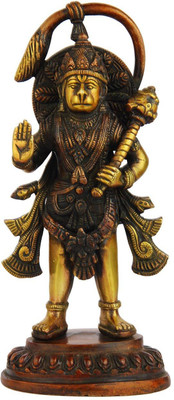 37% OFF on StatueStudio Brass Lord Hanuman For Home Decor Corporate Showpiece Figurine Copper Orange Red (4 × 4 × 10 Inches) Decorative Showpiece - 25.4 cm(Brass, Gold)