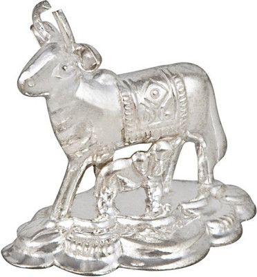 Siri Creations Silver Cow and Calf Decorative Showpiece - 4.5 cm(Silver Plated, Multicolor) Siri Creations Silver Cow and Calf Decorative Showpiece - 4.5 cm(Silver Plated, Multicolor)