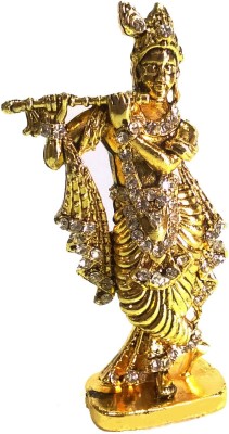 Swarnim Jewellers Lord Krishna Decorative Showpiece  -  7.7 cm(Brass, Gold)