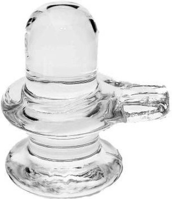 Cyan spritual Sphatik shivling Pack of 1 pcs. Decorative Showpiece - (Crystal, Clear) Decorative Showpiece  -  12 cm(Crystal, Clear)