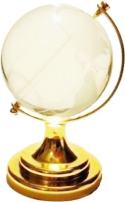 ANJALIKA Feng Shui Crystal Globe For Success Big Decorative Showpiece  -  11 cm(Crystal, Gold, White)