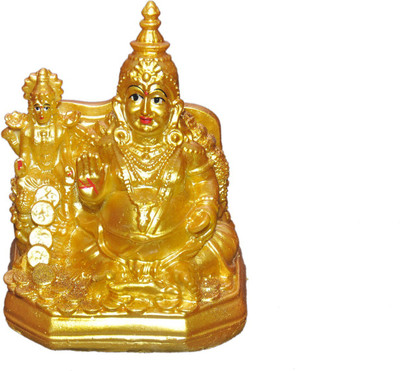 Vaah Laxmi Kuber Murti Decorative Showpiece  -  15 cm(Polyresin, Yellow)